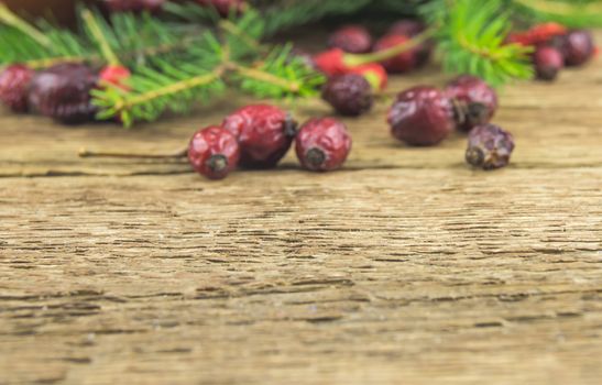 Bright christmas composition on wooden background. For your commercial and editorial use