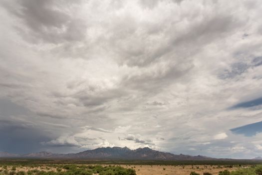 Cloud and humidity buildup in Arizona desert