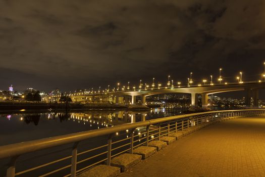 Vancouver British Columbia Canada Cambie Bridge by Coopers Park at Night