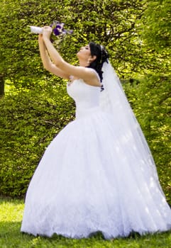 The bride with a bouquet. For your commercial and editorial use.