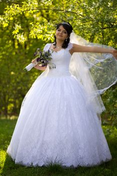 Beautiful bride posing in her wedding day. For your commercial and editorial use.