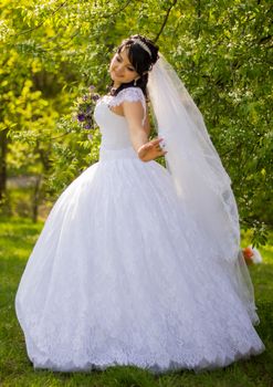 Beautiful bride posing in her wedding day. For your commercial and editorial use.