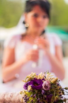 beautiful bride with flowers. For your commercial and editorial use.