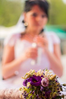 beautiful bride with flowers. For your commercial and editorial use.