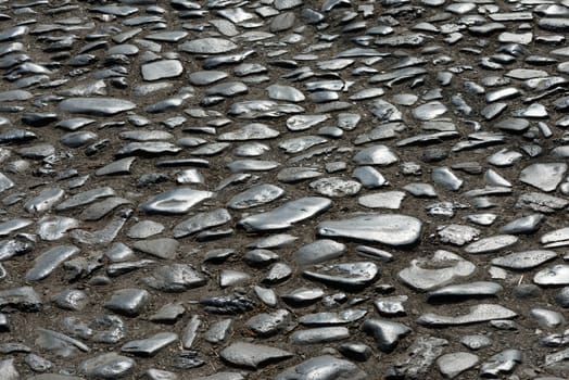 cobbled road as background