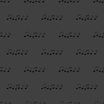 Music elements notes web icon. flat design. Seamless gray pattern.