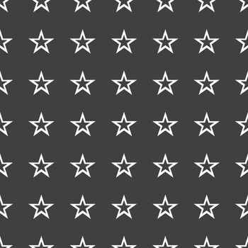 star web icon. flat design. Seamless gray pattern.