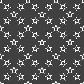 star web icon. flat design. Seamless gray pattern.