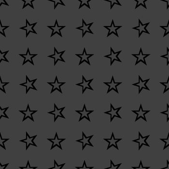 star web icon. flat design. Seamless gray pattern.