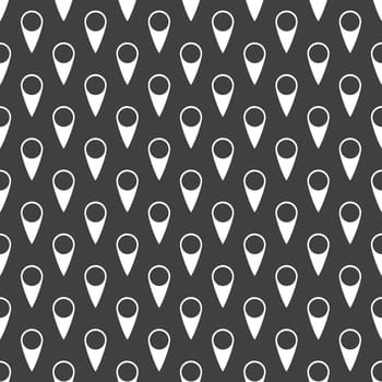 map pointers web icon. flat design. Seamless gray pattern.