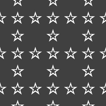 star web icon. flat design. Seamless gray pattern.