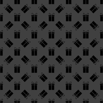 gift web icon. flat design. Seamless gray pattern.