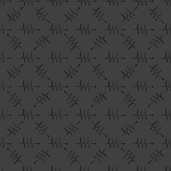 heart rhythm web icon.  flat design. Seamless gray pattern.