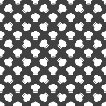 Chef cap web icon. flat design. Seamless gray pattern.