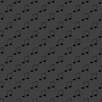 Music elements notes web icon. flat design. Seamless gray pattern.