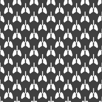 Human lung web icon. flat design. Seamless gray pattern.