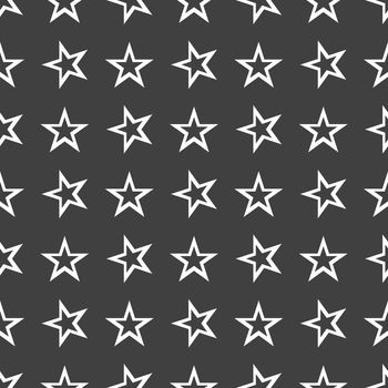 star web icon. flat design. Seamless gray pattern.