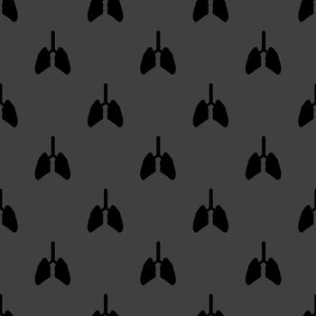 Human lung web icon. flat design. Seamless gray pattern.