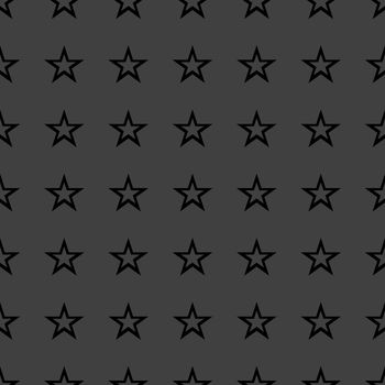 star web icon. flat design. Seamless gray pattern.