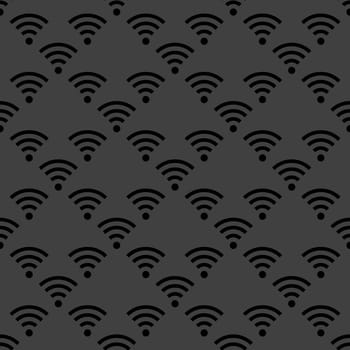 WI-FI web icon. flat design. Seamless gray pattern.