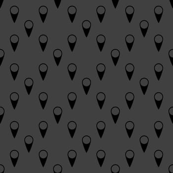 map pointers web icon. flat design. Seamless gray pattern.