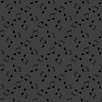 Music elements notes web icon. flat design. Seamless gray pattern.