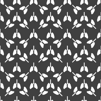 Human lung web icon. flat design. Seamless gray pattern.