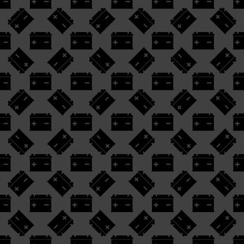 Car battery web icon. flat design. Seamless gray pattern.