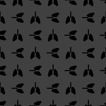 Human lung web icon. flat design. Seamless gray pattern.