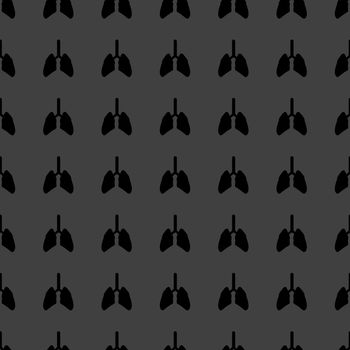 Human lung web icon. flat design. Seamless gray pattern.