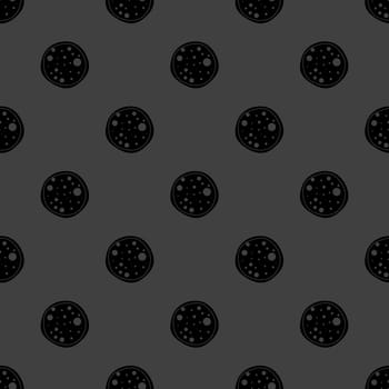 Pizza web icon. flat design. Seamless gray pattern.