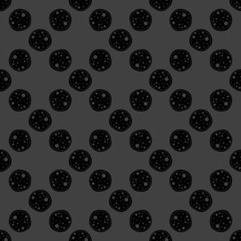 Pizza web icon. flat design. Seamless gray pattern.