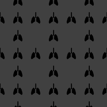 Human lung web icon. flat design. Seamless gray pattern.