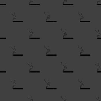 Smoking sign. cigarette flat design. Seamless gray pattern.