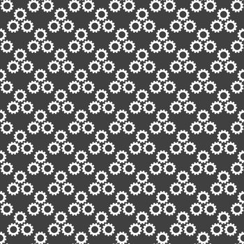 Settings Sign web icon. flat design. Seamless gray pattern.