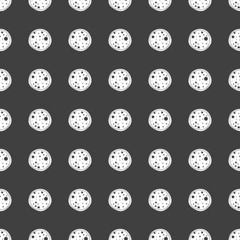 Pizza web icon. flat design. Seamless gray pattern.