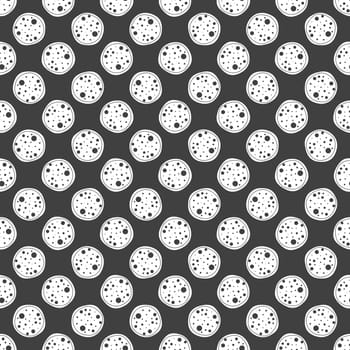 Pizza web icon. flat design. Seamless gray pattern.