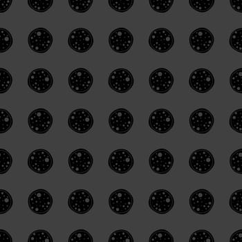 Pizza web icon. flat design. Seamless gray pattern.