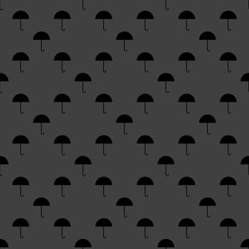 Umbrella web icon. flat design. Seamless gray pattern.