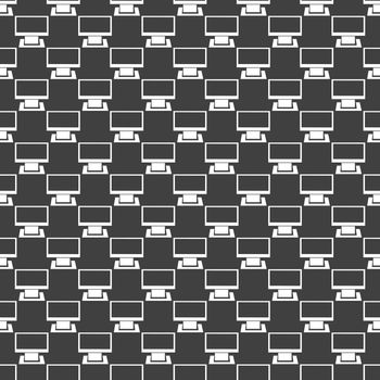 Computer web icon. flat design. Seamless gray pattern.