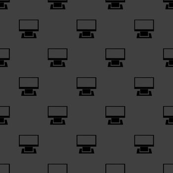 Computer web icon. flat design. Seamless gray pattern.