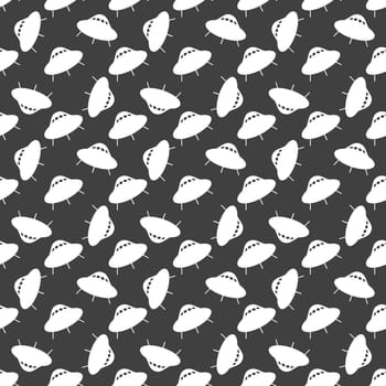 UFO web icon. flat design. Seamless gray pattern.