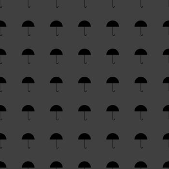 Umbrella web icon. flat design. Seamless gray pattern.