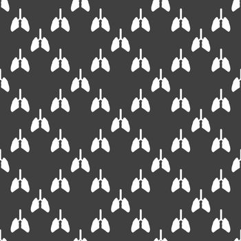 Human lung web icon. flat design. Seamless gray pattern.