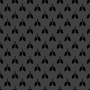 Human lung web icon. flat design. Seamless gray pattern.