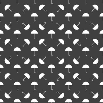 Umbrella web icon. flat design. Seamless gray pattern.