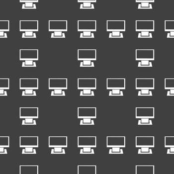 Computer web icon. flat design. Seamless gray pattern.