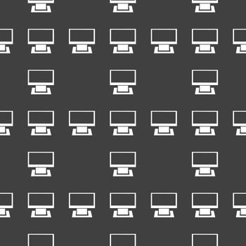 Computer web icon. flat design. Seamless gray pattern.