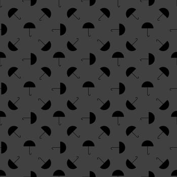 Umbrella web icon. flat design. Seamless gray pattern.