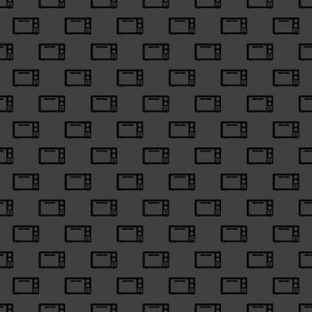 microwave. kitchen equipment web icon.  flat design. Seamless gray pattern.